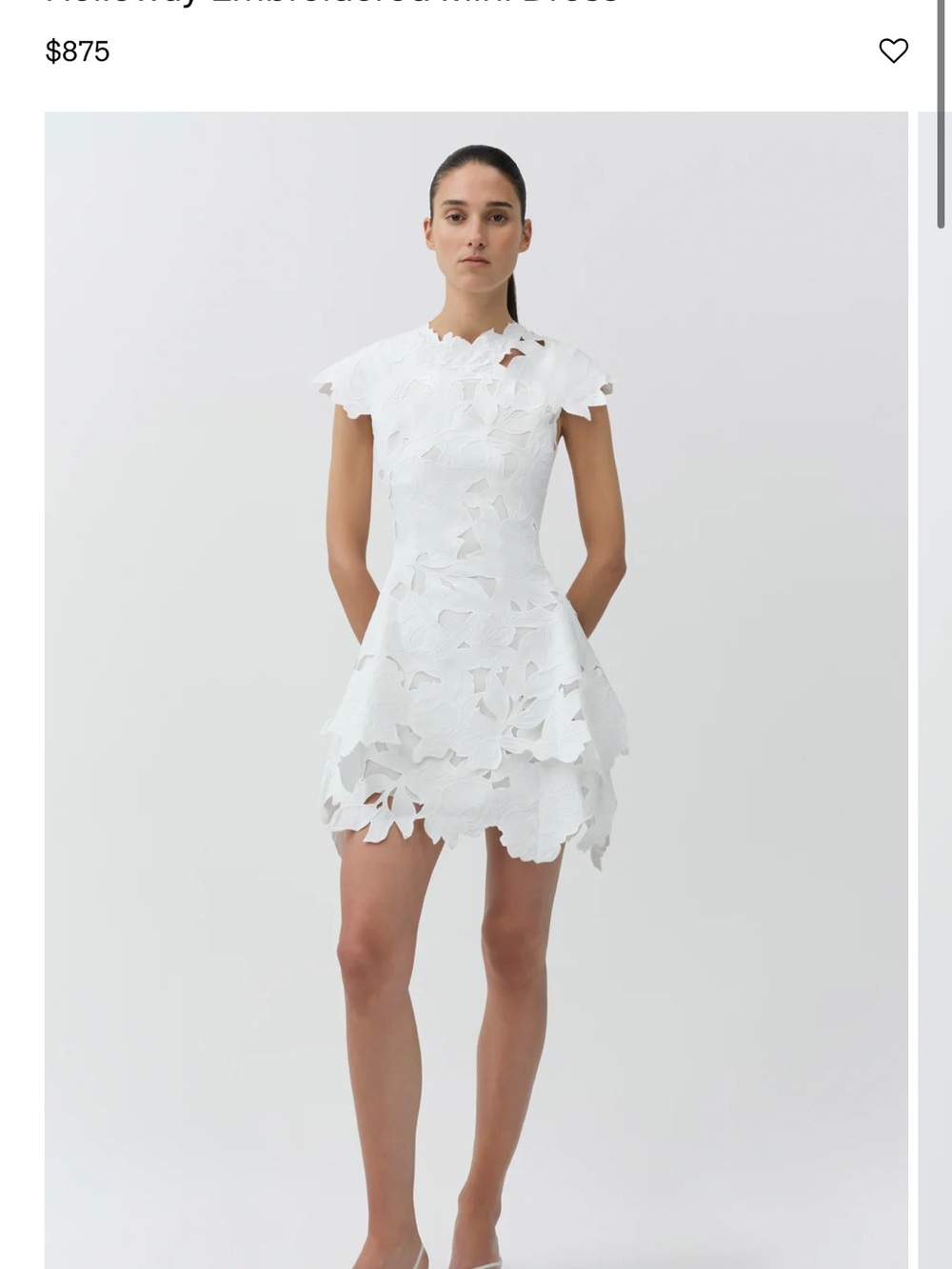 Jonathan Simkhai White Laser-Cut Floral Mini Dress
